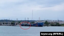 Пошкоджений залізничний пором у морському порту Керчі. Крим, 30 травня 2024 року