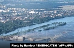 Розлив води після руйнування дамби Каховської ГЕС. 6 червня 2023 року