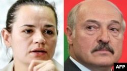 Belarus demokratik qüvvələrinin lideri Svyatlana Tsixanovskaya və Alyaksandr Lukashenka