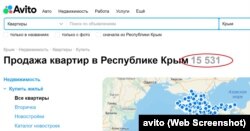 Оголошення про продаж нерухомості в Криму на російському сайті «Авіто» під час повномасштабного вторгнення Росії в Україну, 16 вересня 2022 року