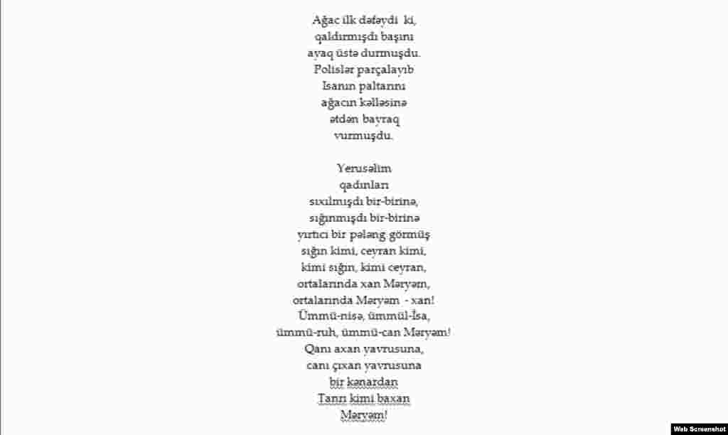 Azerbaijan - Poem by Azeri poet Asad Jahangir