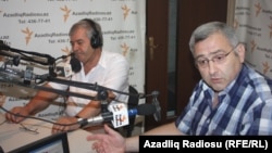 soldan sağa: Sabir Rüstəmxanlı və Aydın Əlizadə