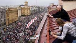 Під час акції протесту в Мінську, 23 серпня 2020 року