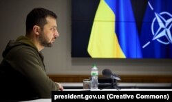 Президент України Володимир Зеленський під час виступу через відеозв’язок на щорічній сесії Парламентської асамблеї НАТО