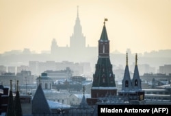 Кремль та Московський державний університет у Москві, 2 березня 2018 року