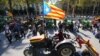 Spain - tractors bearing separatist Catalonian flags