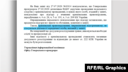 Відповідь Офісу генпрокурора на запит Радіо Свобода