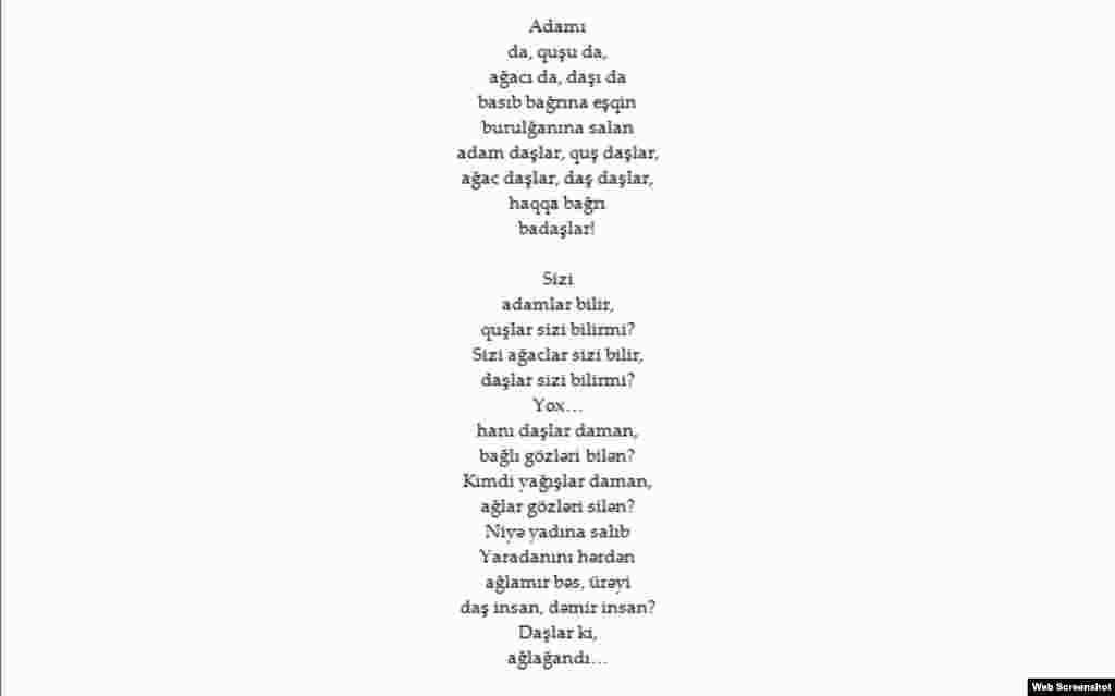 Azerbaijan - Poem by Azeri poet Asad Jahangir