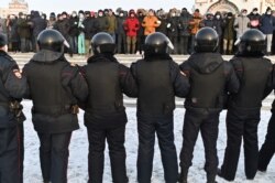 Омськ, акція протесту проти арешту Навального. Росія, 23 січня 2921 року